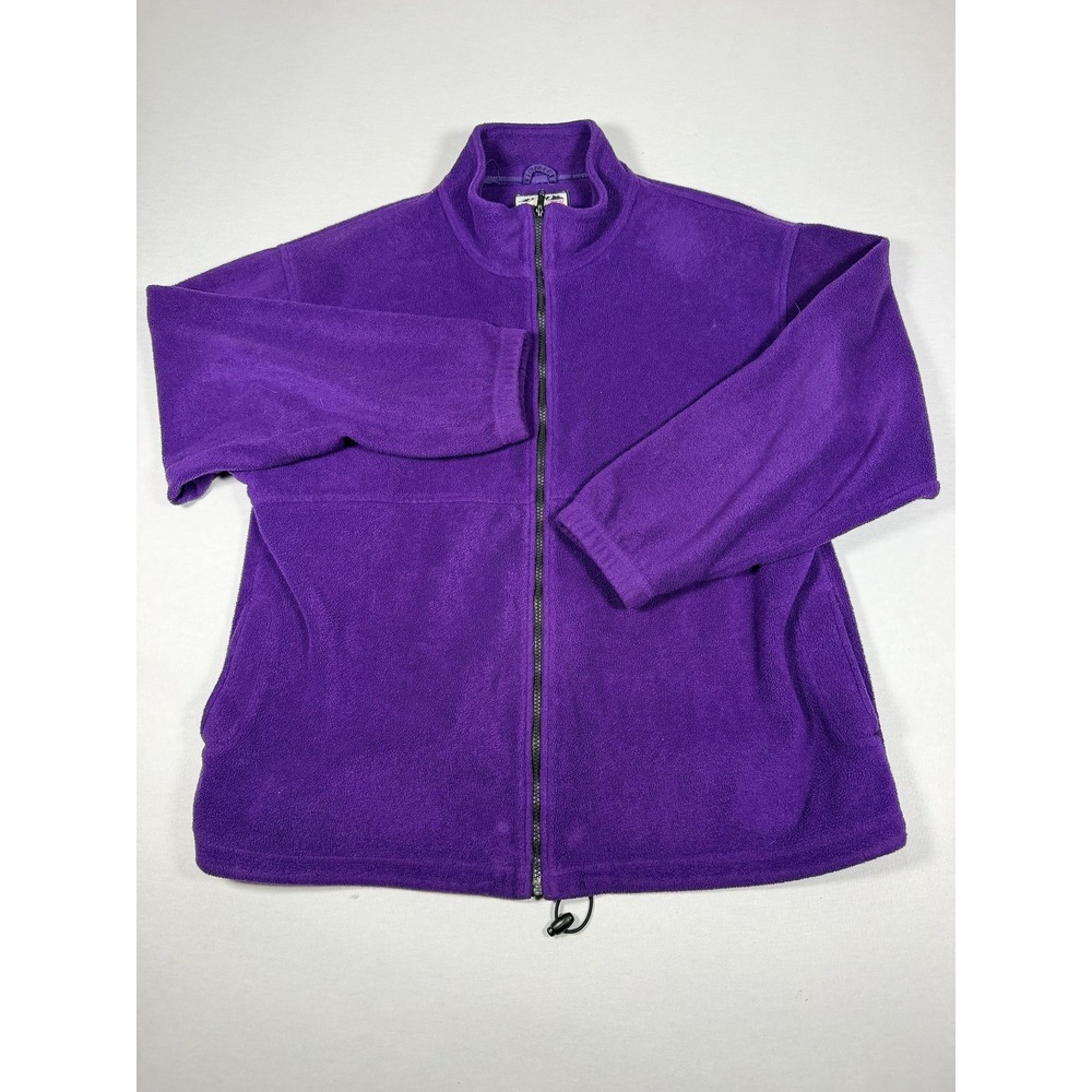 Alpine Tek Jacket Mens XL Purple Fleece Full Zip Drawcord Hem Outdoor Hiking